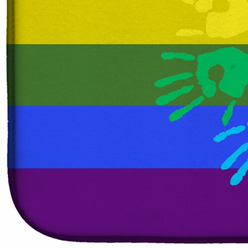 Carolines Treasures CK8021DDM Gay Pride Love Hands Dish Drying Mat Perspective: bottom