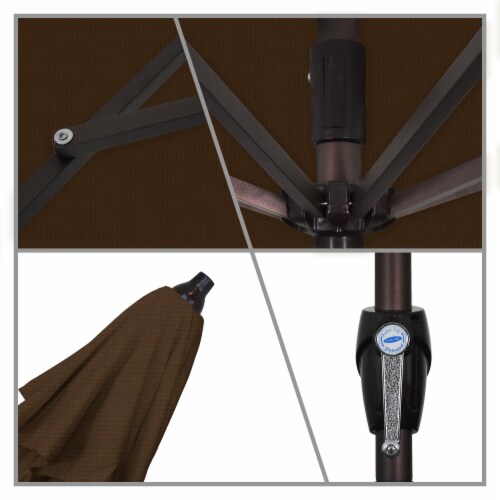 California Umbrella Bronze Market Aluminum Patio Umbrella Perspective: bottom
