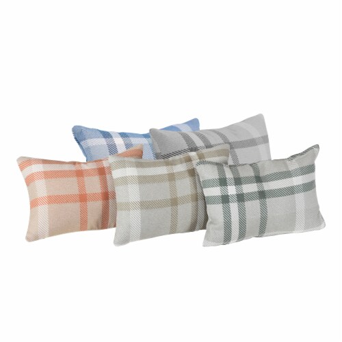 Astella Pacifica Tartan Lumbar Throw Pillow - Charcoal Perspective: bottom