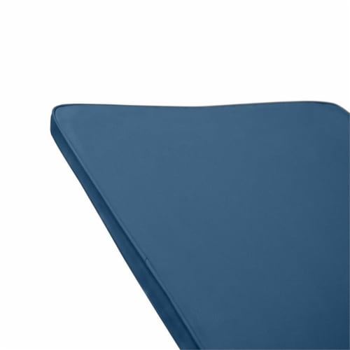 Noble House Nadine Outdoor Fabric Chaise Lounge Cushion in Blue Perspective: bottom