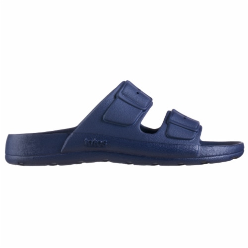 Totes Womens Sol Bounce 2-Strap Sandals - Navy Blue Perspective: bottom