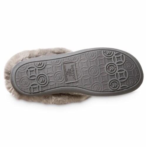 Isotoner® Samantha Sweater Knit Hoodback Slipper - Ash Perspective: bottom