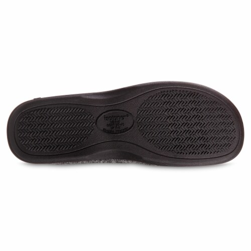Isotoner® Herringbone Harvey Men's Moccasins - Black Perspective: bottom