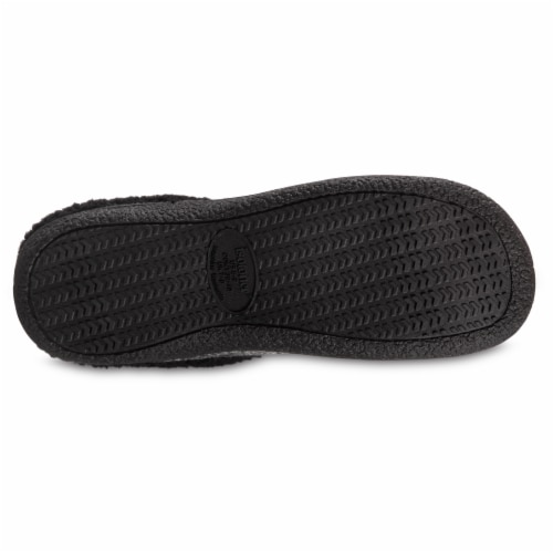 Isotoner® Herringbone Harvey Men's Hoodback Shoes - Black Perspective: bottom