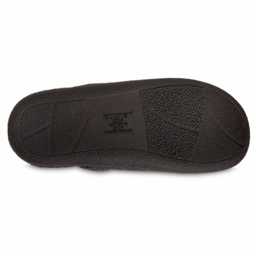 Isotoner® Faux Woolen Men's Hoodback Shoes - Black Perspective: bottom