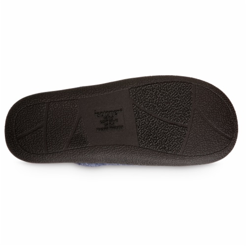 Isotoner® Faux Woolen Men's Hoodback Shoes - Navy Blue Perspective: bottom