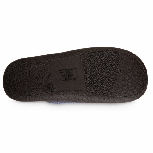 Isotoner® Faux Woolen Men's Hoodback Shoes - Navy Blue Perspective: bottom