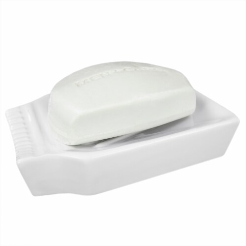 Home Basics 4 Piece Dolomite Mason Jar Bath Set, White Perspective: bottom