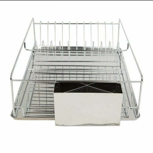 Home Basics Chrome Plated Steel Dish Rack with Tray, 1 Unit - Ralphs