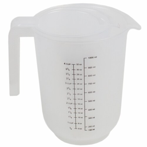 3Pcs Plastic Measuring Cup Clear Measuring Jug Set: 1000Ml & 500Ml