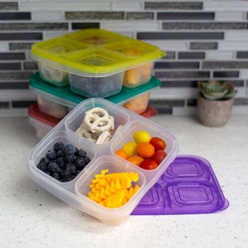 4 compartment Plastic Food Container (random Color) Food - Temu