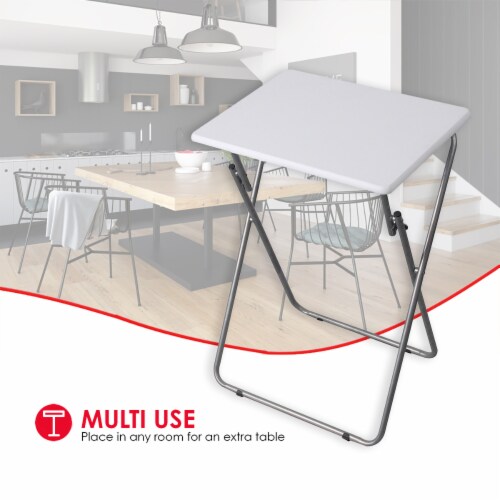 Home Basics Multi-Purpose Foldable Table, White Perspective: bottom