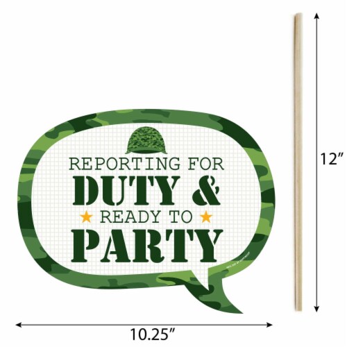 Big Dot of Happiness Funny Camo Hero - Army Military Camouflage Party Photo Booth Props 10 Pc Perspective: bottom