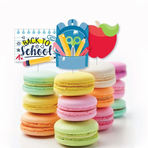 Big Dot of Happiness Back to School Cupcake Toppers First Day of School Treat Picks 24 Ct Perspective: bottom