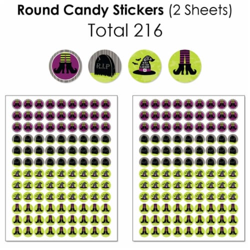 Big Dot of Happiness Happy Halloween - Witch Party Candy Favor Sticker Kit - 304 Pcs Perspective: bottom