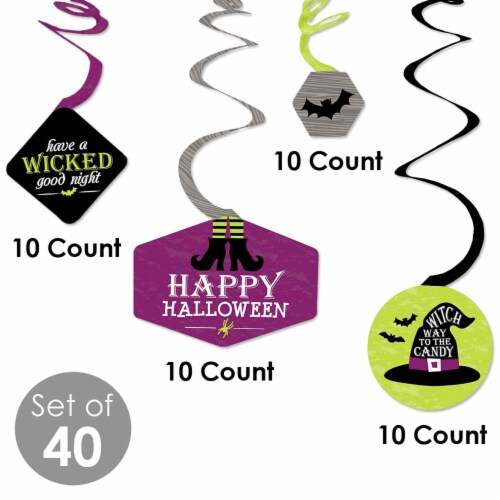 Big Dot of Happiness Happy Halloween - Witch Party Hanging Decor - Party Decor Swirls 40 Ct Perspective: bottom