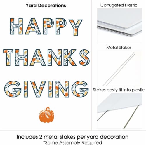 Big Dot of Happiness Happy Thanksgiving - Lawn Decor Yard Signs - Happy Thanksgiving Perspective: bottom