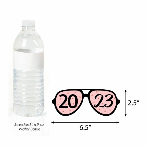 Big Dot of Happiness Rose Gold Happy New Year Glasses Paper 2023 Photo Booth Props Kit 10 Ct Perspective: bottom