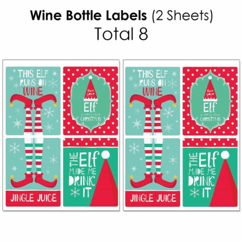 Big Dot of Happiness Elf Squad - Christmas Birthday Party Decor - Beverage Bar Kit - 34 Pc Perspective: bottom