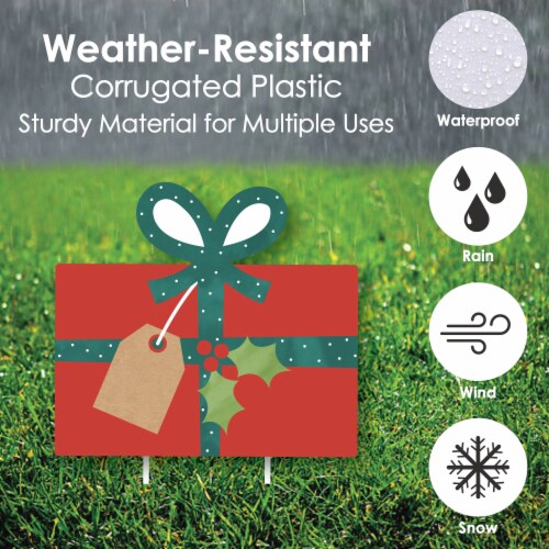Big Dot of Happiness Happy Holiday Presents - Lawn Outdoor Christmas Party Yard Decor 10 Pc Perspective: bottom