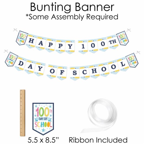Big Dot of Happiness Happy 100th Day of School Decor - Party Supplies Kit - Doterrific Bundle Perspective: bottom