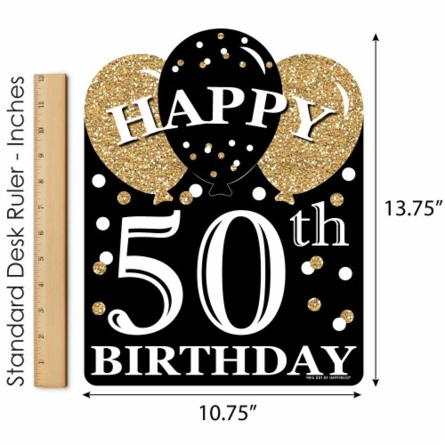 Big Dot of Happiness Adult 50th Birthday - Gold - Outdoor Lawn Birthday Party Yard Sign 1 Pc Perspective: bottom