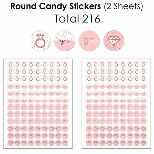 Big Dot of Happiness Bride Squad Rose Gold Bachelorette Party Candy Favor Sticker Kit 304 Pc Perspective: bottom