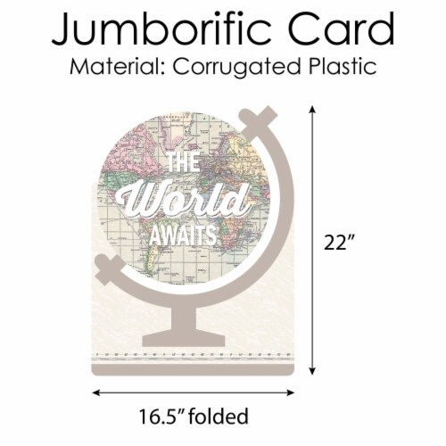 Big Dot of Happiness World Awaits Congratulations Giant Greeting Card Shaped Jumborific Card Perspective: bottom