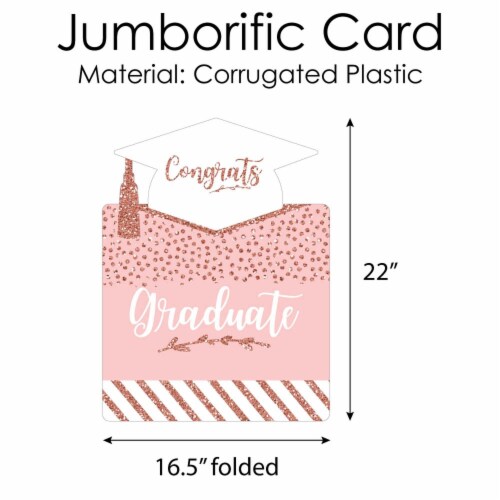 Big Dot of Happiness Rose Gold Grad - Congratulations Giant Greeting Card Jumborific Card Perspective: bottom