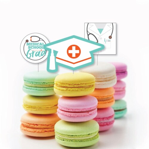 Big Dot of Happiness Medical School Grad - Cupcake Toppers Doctor Clear Treat Picks - 24 Ct Perspective: bottom