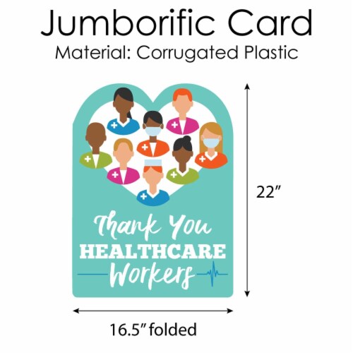 Big Dot of Happiness Thank You Healthcare Workers Appreciation Giant Greeting Jumborific Card Perspective: bottom