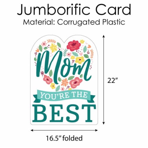 Big Dot of Happiness Colorful Floral Happy Mother's Day Giant Greeting Shaped Jumborific Card Perspective: bottom