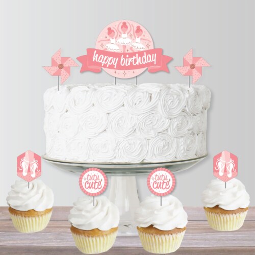 Big Dot of Happiness Tutu Cute Ballerina - Ballet Birthday Decor Kit - Cake Topper Set 11 Pc Perspective: bottom