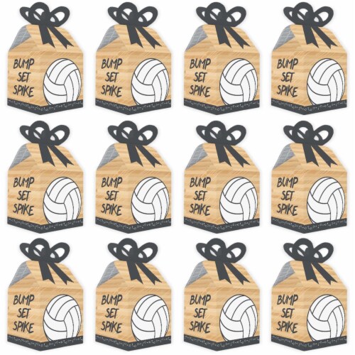 Big Dot of Happiness Bump, Set, Spike Volleyball Square Favor Gift Box Party Bow Boxes 12 Ct Perspective: bottom