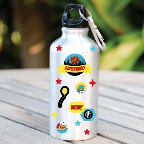 Big Dot of Happiness Bam Superhero Birthday Party Favor Kids Stickers 16 Sheets 256 Stickers Perspective: bottom