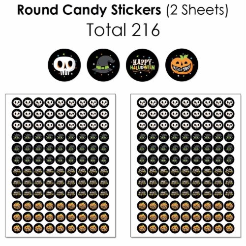 Big Dot of Happiness Jack-O'-Lantern Halloween - Kids Party Candy Favor Sticker Kit - 304 Pc Perspective: bottom