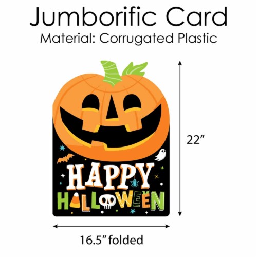 Big Dot of Happiness Jack-O'-Lantern Halloween - Kids Giant Greeting Card - Jumborific Card Perspective: bottom