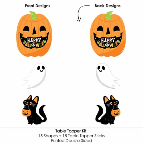 Big Dot of Happiness Jack-O'-Lantern Halloween Party - Centerpiece Stick Table Toppers 15 Ct Perspective: bottom
