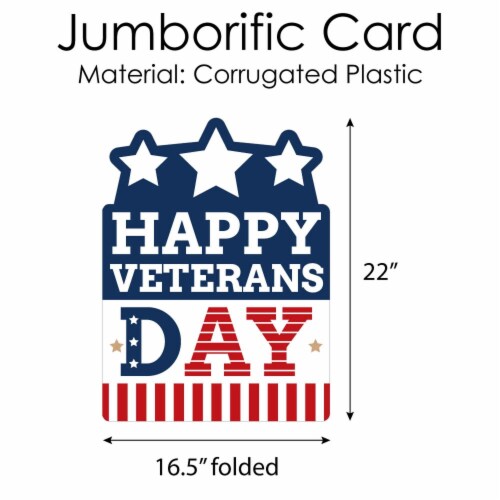 Big Dot of Happiness Happy Veterans Day Thank You - Giant Greeting Big Shaped Jumborific Card Perspective: bottom