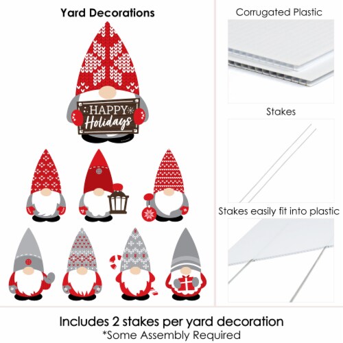Big Dot of Happiness Christmas Gnomes - Outdoor Lawn Decor - Holiday Party Yard Signs 8 Ct Perspective: bottom