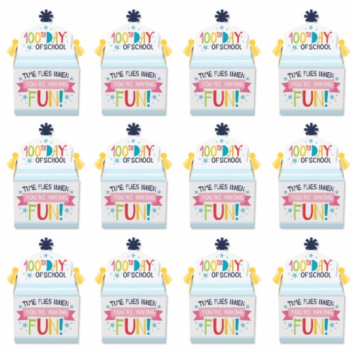 Big Dot of Happiness Happy 100th Day of School Treat Party Favors 100 Days Gable Boxes 12 Ct Perspective: bottom