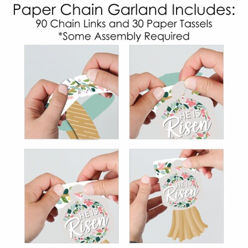 Big Dot of Happiness Religious Easter 90 Links & 30 Tassels Party Paper Chains Garland 21 ft Perspective: bottom