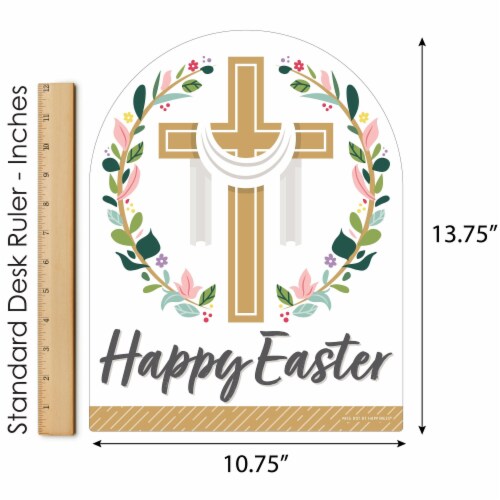 Big Dot of Happiness Religious Easter - Outdoor Lawn Christian Holiday Party Yard Sign - 1 Pc Perspective: bottom