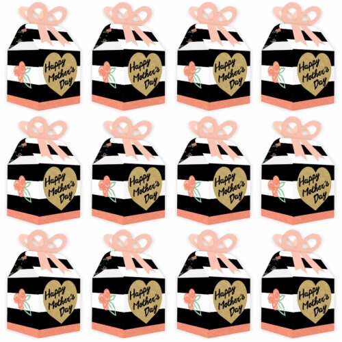 Big Dot of Happiness Best Mom Ever Square Favor Gift Boxes Mother's Day Party Bow Boxes 12 Ct Perspective: bottom