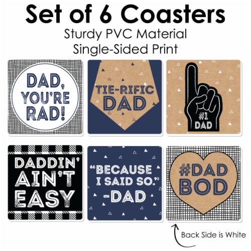 Big Dot of Happiness My Dad is Rad - Funny Father's Day Party Decor - Drink Coasters - 6 Ct Perspective: bottom
