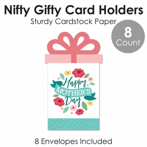 Big Dot of Happiness Colorful Floral Happy Mother's Day Money & Nifty Gifty Card Holders 8 Ct Perspective: bottom