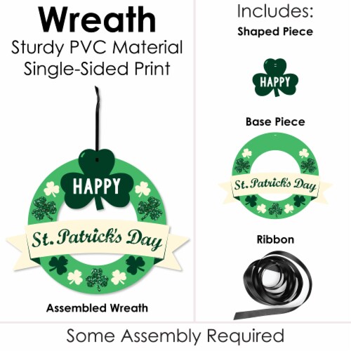 Big Dot of Happiness St. Patrick's Day - Saint Patty's Day Party Decor - Front Door Wreath Perspective: bottom
