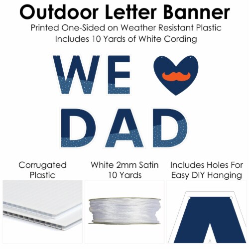 Big Dot of Happiness Happy Father's Day Party Decor - We Love Dad Outdoor Letter Banner Perspective: bottom