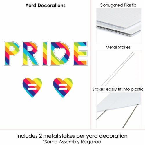 Big Dot of Happiness Love is Love - Pride - Lawn Decor Rainbow Yard Signs Pride Perspective: bottom