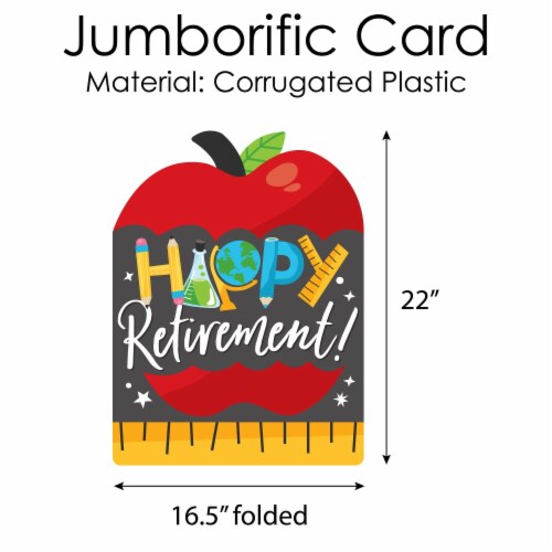 Big Dot of Happiness Teacher Retirement Congratulations Giant Greeting Card Jumborific Card Perspective: bottom